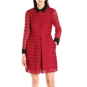 Jill Stuart red lace cocktail dress